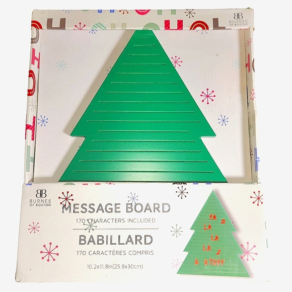 Burnes of Boston 170 Character Christmas Tree Message Board 10.2"X11.8"X0.25" - Picture 1 of 7